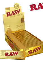 RAW CLASSIC ETHEREAL PHENOMENALLY THIN ROLLING PAPERS 1 1/4 SIZE, PACK/50, BOX/24