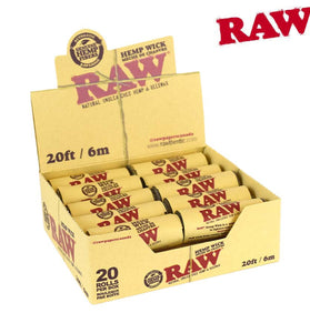 RAW Hemp Wicks 20 Rolls Per Box
