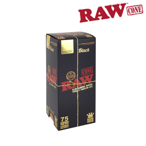 RAW Black KS Cones 75 per pack