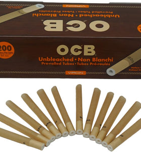 OCB Unbleached Filter Tube 200 Per Box