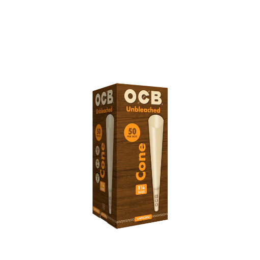 OCB Virgin Unbleached 11/4 50 Pack Cones