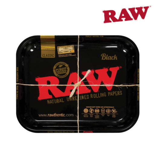 RAW Rolling Tray Black and Gold