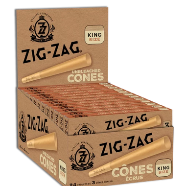 Conos tamaño king sin blanquear Zig Zag, paquete de 3