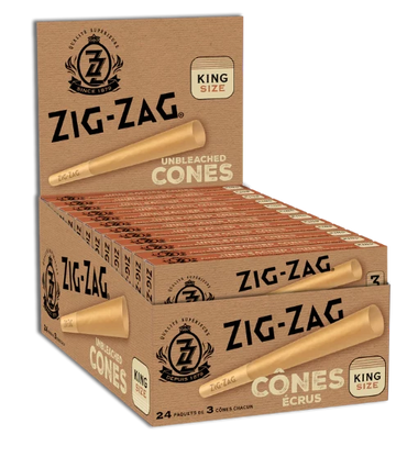 Conos tamaño king sin blanquear Zig Zag, paquete de 3