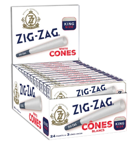 Paquete de 3 conos tamaño king blancos Zig Zag