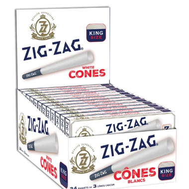 Paquete de 3 conos tamaño king blancos Zig Zag