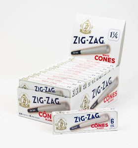 Zig Zag 1 1/4 6 Pack White Cones