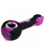 LIT 4" Silicone Hand Pipe with Glass Insert Purple and Black - We Roll With It