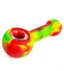 LIT 4" Silicone Hand Pipe with Glass Insert - Rasta - We Roll With It