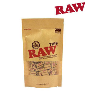 RAW Tips Pre-Rolled Unbleached Bag of 200 - We Roll With It