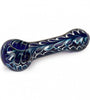 Red Eye Glass 4.5" Blue Paisley Hand Pipe White and Teal Accents - We Roll With It