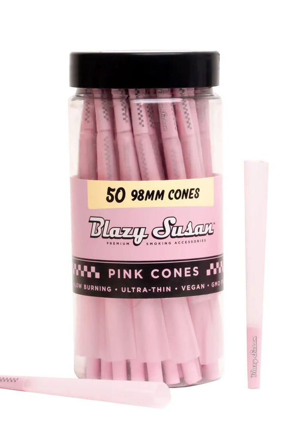 Blazy Susan Pink, 50 unidades de conos preenrollados de 98 mm